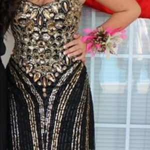 Jovani dress.. black and gold beaded
